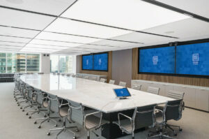 A large meeting space with the latest conference room design in St. Louis.