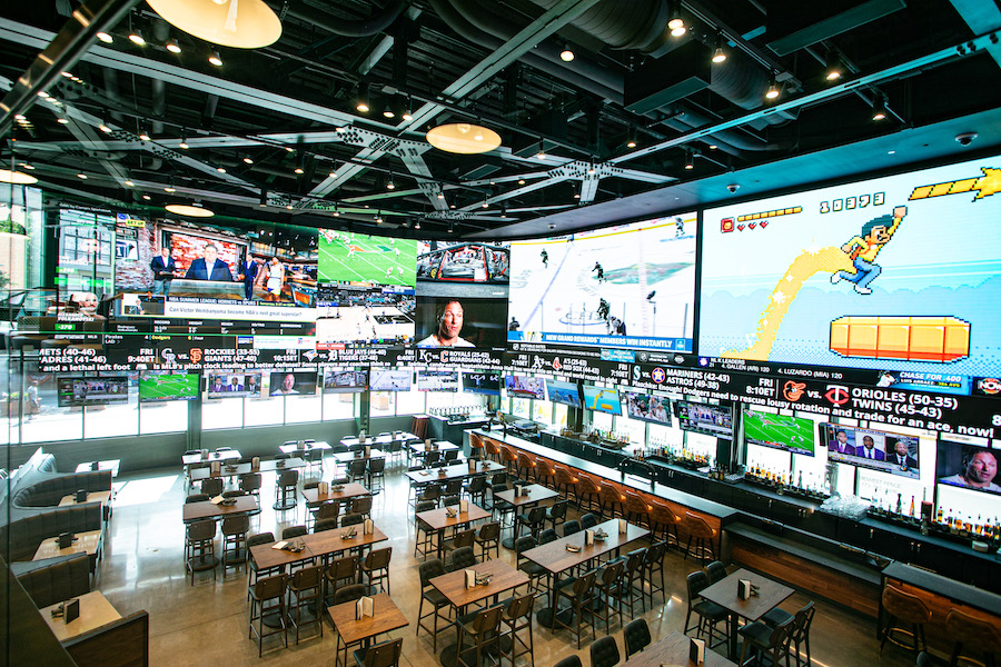 The innovative curved LED wall at Wrigley Field, part of a commercial integration project in Chicago.