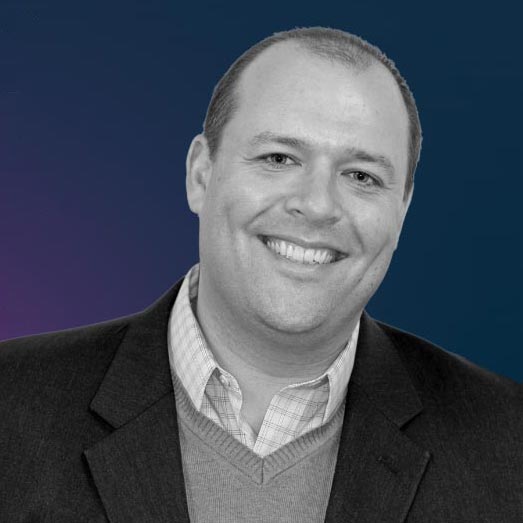 Josh Bittner, Senior VP of Sales and Marketing on a background is a blue to purple gradient.